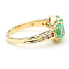 1.80 Carat Oval Emerald 3 Stone Ring in 14K Gold