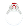 1.98 Carat Oval Opal & Diamond Halo Pave 14K White Gold Filigree Ring