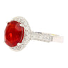 1.98 Carat Oval Opal & Diamond Halo Pave 14K White Gold Filigree Ring