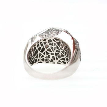2 Carat Diamond Pave Geometric Bombé Dome 18k White Gold Ring – Assay Jewelers