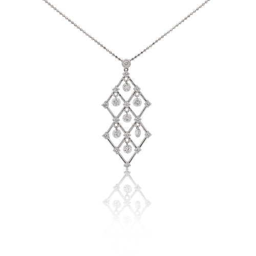 2 Carat tw Diamond Dangling Platinum Pendant Necklace