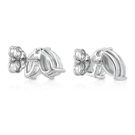 2 Stone Marquise and Pear Cut Lab Diamond Stud Earrings
