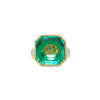 22.18 Carat Colombian Emerald Bezel 18K Gold Vintage Ring