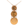 22k Gold USA Peso Coin Bezel Graduating Pendant Necklace - 20, 10, 5 Peso