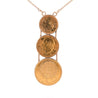 22k Gold USA Peso Coin Bezel Graduating Pendant Necklace - 20, 10, 5 Peso