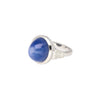 25 Carat GRS Certified No Heat Cabochon Cut Blue Star Sapphire Ring With Trapezoid Cut Diamonds