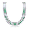 27 Carat Diamond and Emerald Flexible Choker Necklace in 18k White Gold