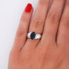 2.03 Carat Oval Cut Sapphire with Diamond Accent Bypass Platinum Ring