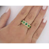 2.11 Carat Oval Cut Emerald and Diamond Wedding Band in 18K Gold