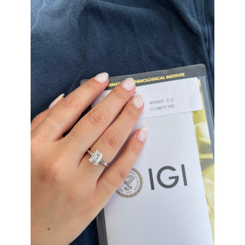 2.12 Carat H/VS2 Emerald Cut CVD Lab Diamond Ring in 14K White Gold – Assay Jewelers