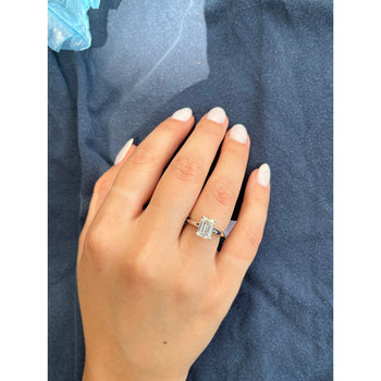 2.12 Carat H/VS2 Emerald Cut CVD Lab Diamond Ring in 14K White Gold – Assay Jewelers