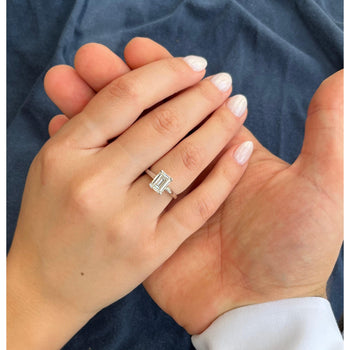 2.12 Carat H/VS2 Emerald Cut CVD Lab Diamond Ring in 14K White Gold – Assay Jewelers