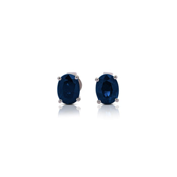 2.15 Carat Oval Cut Natural Sapphire 14K Gold Hypoallergenic Stud Earrings – Assay Jewelers