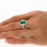 2.22ct Emerald Cut Colombian Emerald & Baguette Diamond Ring