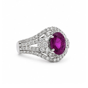 2.40 Carat No Heat Purple Sapphire & Diamond Gold Cocktail Ring – Assay Jewelers