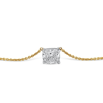 2.5 Carat Cushion Cut Lab Grown Diamond Floating Connected Necklace 14K Gold – Assay Jewelers