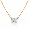 2,5 Karat Cushion Cut Lab Grown Diamant Floating Connected Halskette in 18K Gold