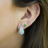 2.5 Carat Diamond Pave 18K White Gold Clip Hoop Cuff Earrings