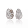 2.5 Carat Diamond Pave 18K White Gold Clip Hoop Cuff Earrings