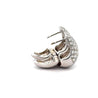 2.5 Carat Diamond Pave 18K White Gold Clip Hoop Cuff Earrings