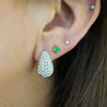 2.5 Carat Diamond Pave 18K White Gold Clip Hoop Cuff Earrings
