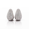 2.5 Carat Diamond Pave 18K White Gold Clip Hoop Cuff Earrings