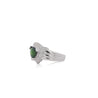 2.50 Carat Triangle Checkerboard Tsavorite & Diamond White Gold Statement Ring