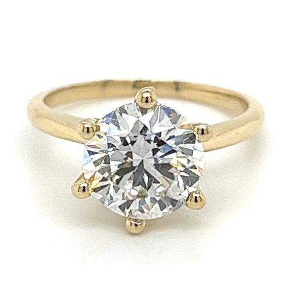 2.60 Carat Lab Grown Diamond Solitaire Engagement Ring in 14K Yellow Gold