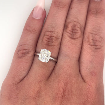 2.79 Carat Lab Grown Diamond Engagement Ring in 14K White Gold Solitaire 4-Prong Setting – Assay Jewelers
