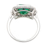 2.86 Carat Afghan-Chinese Minor Oil Emerald & Diamond Halo Ring in 18K Gold