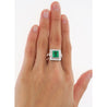 2.86 Carat Afghan-Chinese Minor Oil Emerald & Diamond Halo Ring in 18K Gold