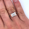 2.87 Carat Emerald Cut Lab Grown Diamond Mens Ring in 2-Tone Rose/White Gold