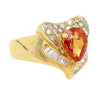2.87 Carat Pear-Cut Orange Sapphire Heart Ring 18K Gold