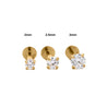 2mm Diamond in 14K Gold Flat Back Stud Earrings