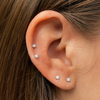 Boucles d'oreilles clous en diamant naturel de 2,5 mm en argent sterling 925