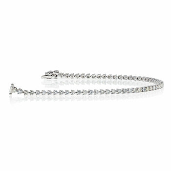 3 Carat Natural Diamond Tennis Ball Bracelet in 18k Solid White Gold – Assay Jewelers