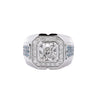 3 Carat Radiant Cut G/VS2 Lab Grown Diamond 14K White Gold Men's Ring