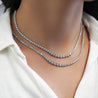 3 Carat Round Diamond Platinum Graduated Tennis Necklace