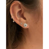 3 Carat Total Lab Grown Diamond 3-Prong Martini Basket Stud Earrings | SKU: SM1125