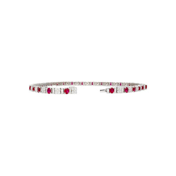30 Carat TW Oval Cut Ruby and Diamond Tennis Necklace in Platinum – Assay Jewelers