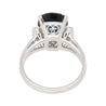 3.10 Carat Blue Sapphire and Diamond with Filigree Split Shank Band Ring