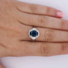 3.21 Carat Oval Cut Blue Sapphire and Diamond in Platinum Ring