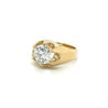 3.35 Carat Solitaire Lab Grown Diamond Mens Ring In 14K Yellow Gold