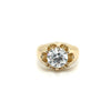 3.35 Carat Solitaire Lab Grown Diamond Mens Ring In 14K Yellow Gold