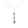 3.38 Carat 3 Stone Diamond Dangle Pendant Necklace in 18K White Gold