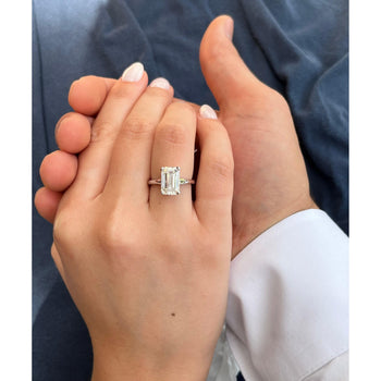 3.41 Carat Emerald Cut Lab Grown Diamond in Solitaire 14k White Gold Ring – Assay Jewelers