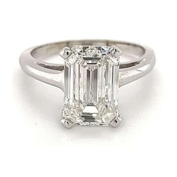 3.41 Carat Emerald Cut Lab Grown Diamond in Solitaire 14k White Gold Ring – Assay Jewelers