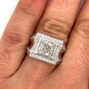 3.41 Carat Lab Diamond Mens Cluster Ring in 18K White Gold