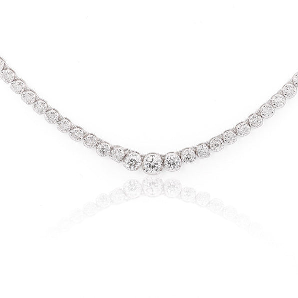 3.5 Carat Diamond Cupcake Graduated Tennis Necklace