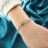 3.5 Carat Emerald Butterfly and Diamond Charm Tennis Bracelet